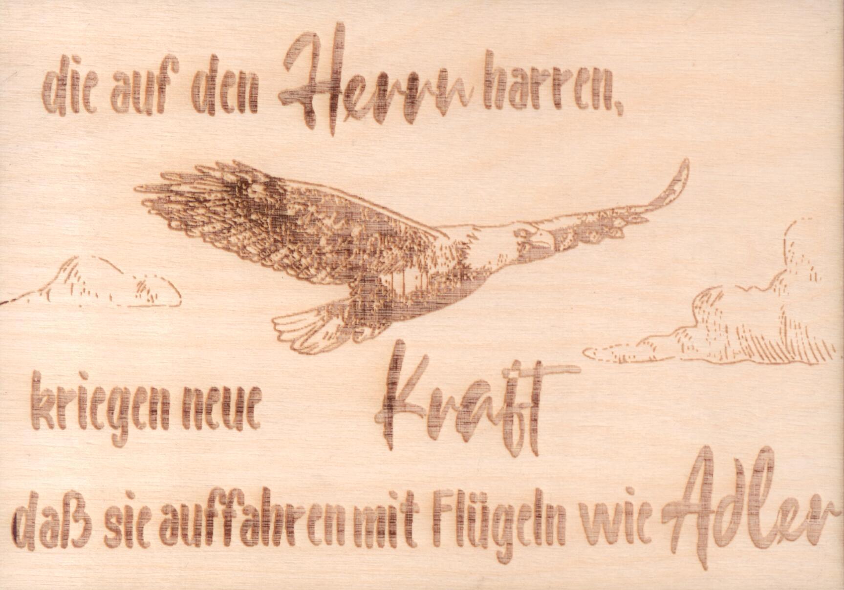 Holzkarte Adler
